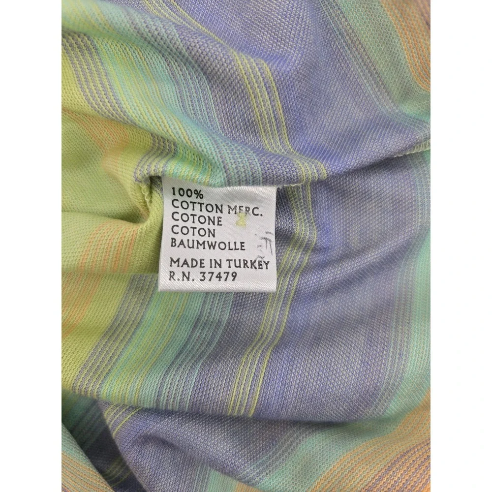 St. Croix Polo Shirt‎ Mens M Multi-color Striped Mercerized Cotton Short Sleeve
